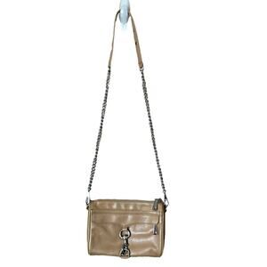 Rebecca Minkoff Mini Mac Crossbody Bag Purse Chain Strap Tan Leather